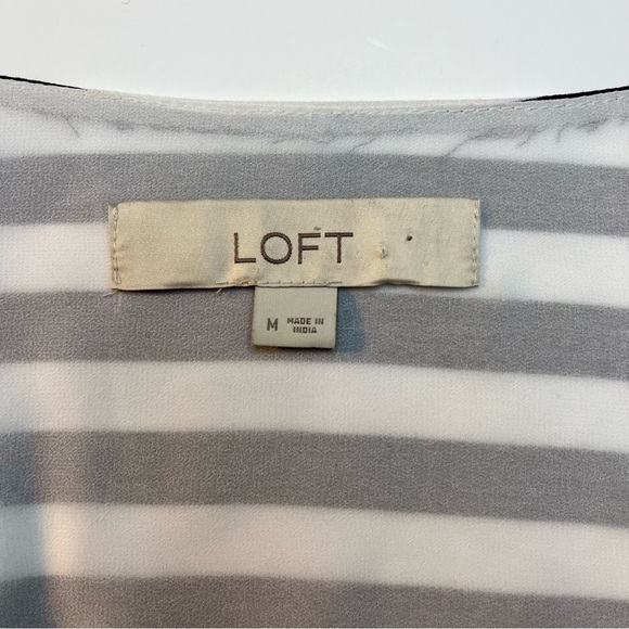 LOFT Women Top, Wrap Blouse in Blue and White Stripes, Size M - Picture 7 of 7